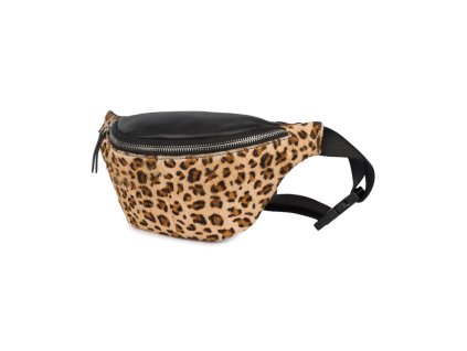 Leopardia ľadvinka so zvieracím vzorom a čiernym zipsom, nositeľná okolo pása aj crossbody