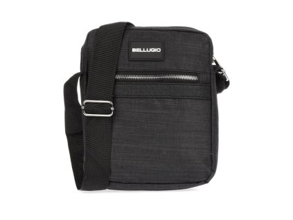 Čierna pánska crossbody taška Bellugio s nastaviteľným popruhom a predným zipsovým vreckom