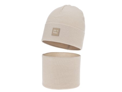 Detská bavlnená čiapka a nákrčník pre dievčatá – jesenný a jarný komplet