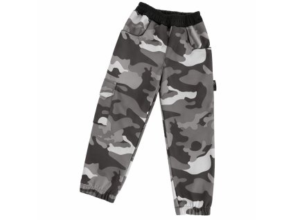 Detail detských softshellových nohavíc s priestrannou kapsou na suchý zips.