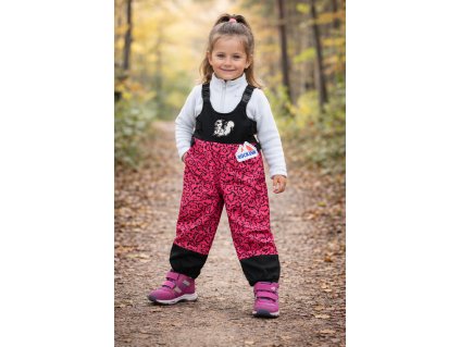 Detské softshellové nohavice na traky s fleece podšívkou