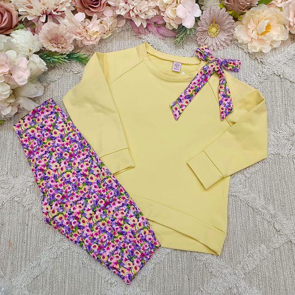 Fashionkids Detský set,mikina a legínky Farba: Žltá, Detské dvojveľkosť: 104/110