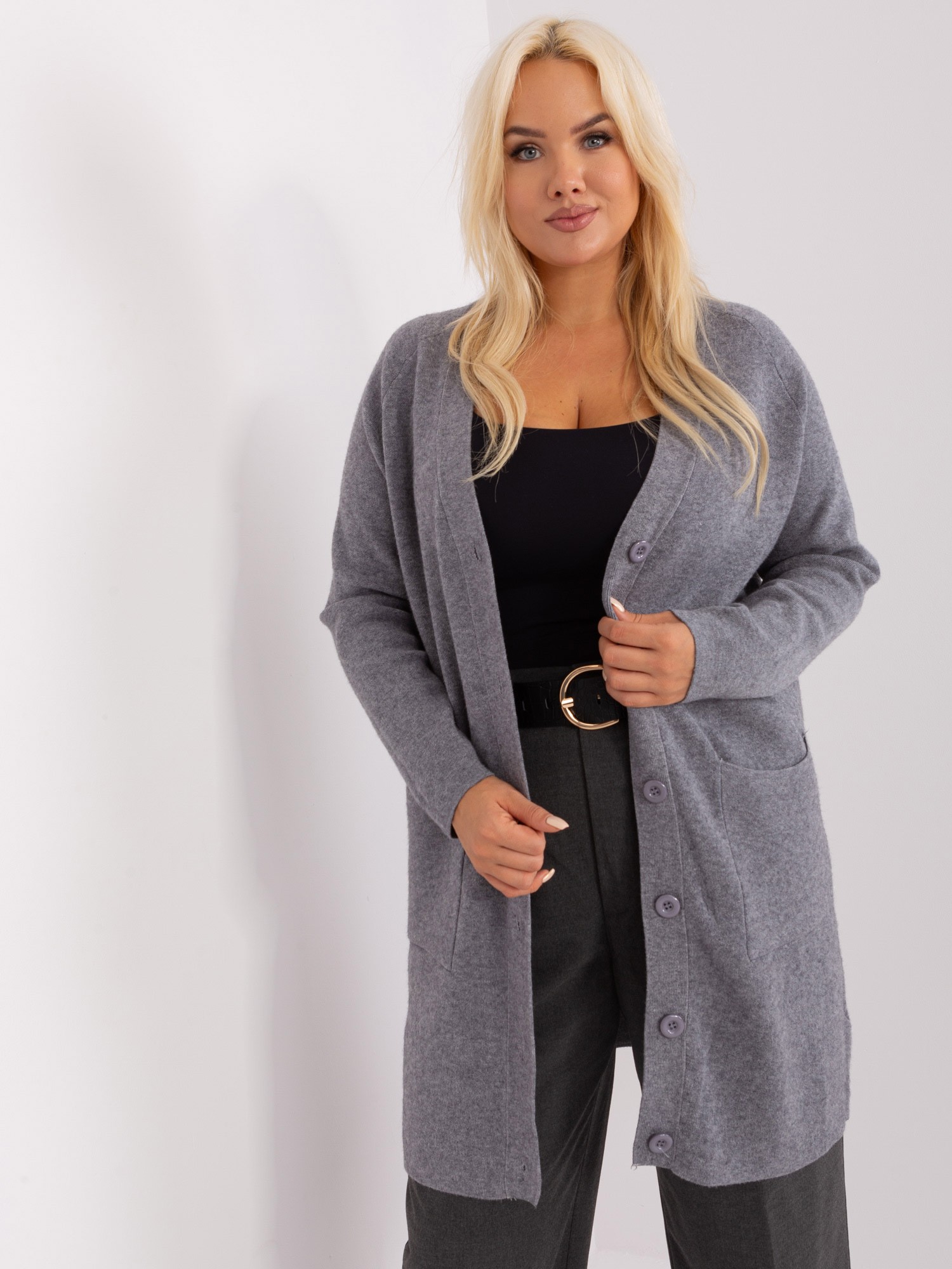 Factory Dámsky kardigán plus size Farba: Ecru, Veľkosť molet: XL/XXL