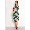 Dámske zavinovacie šaty s kvetinovým vzorom, krátkym rukávom a opaskom v páse.