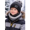Chlapčenský zimný set – pletená čiapka a nákrčník