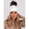 Dámska zimná pletená čiapka s veľkým brmbolcom z umelej kožušiny