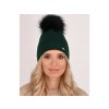 Dámska zimná pletená čiapka s veľkým brmbolcom z umelej kožušiny
