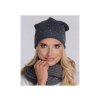 Dámska tmavosivá prechodná čiapka so zirkónmi – elegantný dizajn na jar a jeseň
