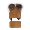 pol pl Czapka i komin dla dziewczynki zimowy komplet camel z dwoma pomponami wiazana Telisa 6844 3