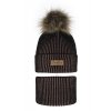 pol pl Komplet zimowy dla dziewczynki czapka i komin czarny z pomponem Floryda 10203 2