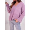 Dámsky  pulover s vreckom v lila farbe