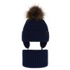 pol pl Komplet zimowy dla chlopca czapka i komin granatowy z pomponem Puzel 9280 4