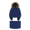 pol pl Komplet zimowy dla chlopca czapka i komin niebieski z pomponem Puzel 9279 2