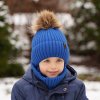 pol pl Komplet zimowy dla chlopca czapka i komin czarny z pomponem Puzel 9286 5