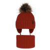 pol pl Komplet zimowy dla chlopca czapka i komin czerwony z pomponem Puzel 9283 4