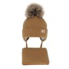 pol pl Komplet zimowy dla chlopca czapka z pomponem i szalik w kolorze camel Norberto 12101 2