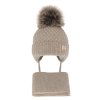 pol pl Komplet zimowy dla chlopca czapka z pomponem i szalik bezowy Norberto 12099 2