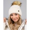 Dámska zimná čiapka s brmbolcom z umelej kožušiny, vyrobená zo zmesi vlny, merino a elastanu