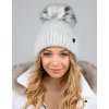 Dámska zimná čiapka s brmbolcom z umelej kožušiny, vyrobená zo zmesi vlny, merino a elastanu