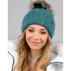 Dámska zimná čiapka s brmbolcom z umelej kožušiny, vyrobená zo zmesi vlny, merino a elastanu