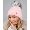 Dámska zimná čiapka s brmbolcom z umelej kožušiny, vyrobená zo zmesi vlny, merino a elastanu