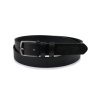 Kožený pánsky opasok BELTIMORE v čiernej farbe s kovovou prackou – elegantný doplnok z pravej kože.