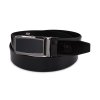 Kožený pánsky opasok BELTIMORE A22 v čiernej farbe s automatickou prackou – elegantný doplnok z pravej kože v darčekovej krabičke.