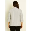Dámska prúžkovaná košeľa s 3/4 rukávom