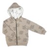 Detská béžová mikina s kapucňou a botanickým vzorom