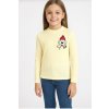 Dievčenský žltý  rebrovaný top s dlhým rukávom
