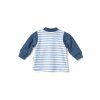 Detská bavlnená košieľka NICOL modro-biela pruhovaná s dlhým rukávom