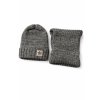Chlapčenský zimný set – sivá pletená čiapka a nákrčník