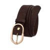 Dámsky kožený opasok Beltimore hnedý so zlatou prackou