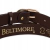 Dámsky kožený opasok Beltimore hnedý so zlatou prackou