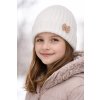 Biela zimná dievčenská čiapka Engred s mašličkou