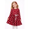 Dievčenské bordové šaty so srdiečkami a mašličkou v páse, veľkosť 110