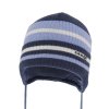 Chlapčenská pruhovaná čiapka s viazaním v rôznej farebnej kombinácii