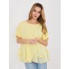Dámska oversize blúzka s čipkovým volánom a krátkym rukávom