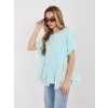 Dámska oversize blúzka s čipkovým volánom a krátkym rukávom