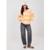 Dámska oversize mikina s pruhmi a V výstrihom