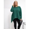 Plus size asymetrická tunika s dlhým rukávom, voľný strih