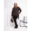Plus size asymetrická tunika s dlhým rukávom, voľný strih