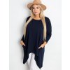 Plus size asymetrická tunika s dlhým rukávom, voľný strih