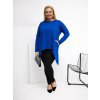 Plus size asymetrická tunika s dlhým rukávom, voľný strih