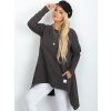 Plus size asymetrická tunika s vreckami, voľný strih, dlhý rukáv