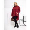 Plus size asymetrická tunika s vreckami, voľný strih, dlhý rukáv