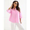 Dámska oversize košeľa so stojáčikom a 3/4 rukávom