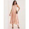Dámske plisované maxi šaty RUE PARIS s halter výstrihom