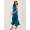 Dámske plisované maxi šaty RUE PARIS s halter výstrihom