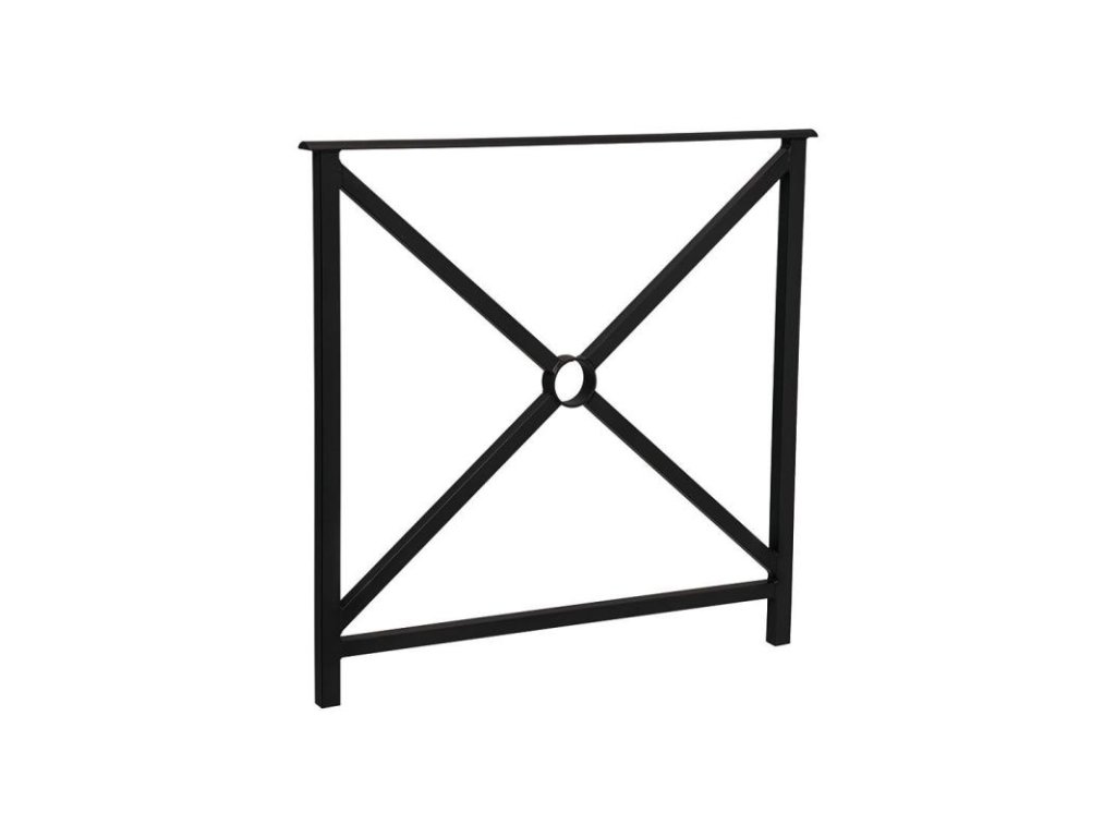 Zábradlí Héritage, délka 800 mm, bez madel, jednoduchý kříž, barva černá RAL9005 206130.9005